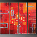 Xiamen Hot Sale 4 Panels Abstract Oil Painting